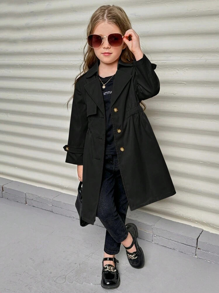 Black Trench Coat | SHEIN