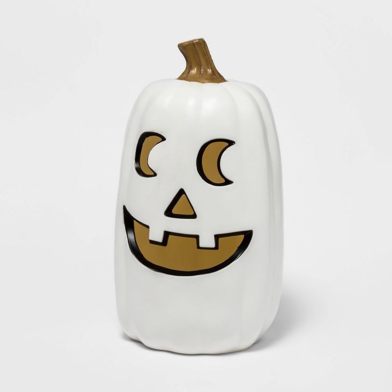 16" Lit Pumpkin White Halloween Decorative Prop - Hyde & EEK! Boutique™ | Target