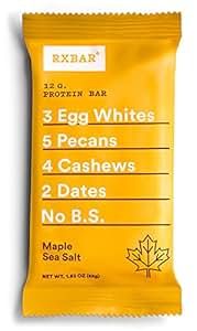 RXBAR Whole Food Protein Bar, Maple Sea Salt, 1.83 Ounce (Pack of 12) | Amazon (US)