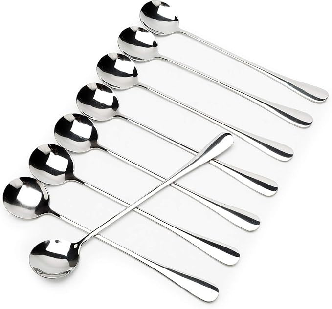 Long-handled ice tea spoon, cocktail stir spoons, stainless steel coffee spoons, ice cream scoop ... | Amazon (US)