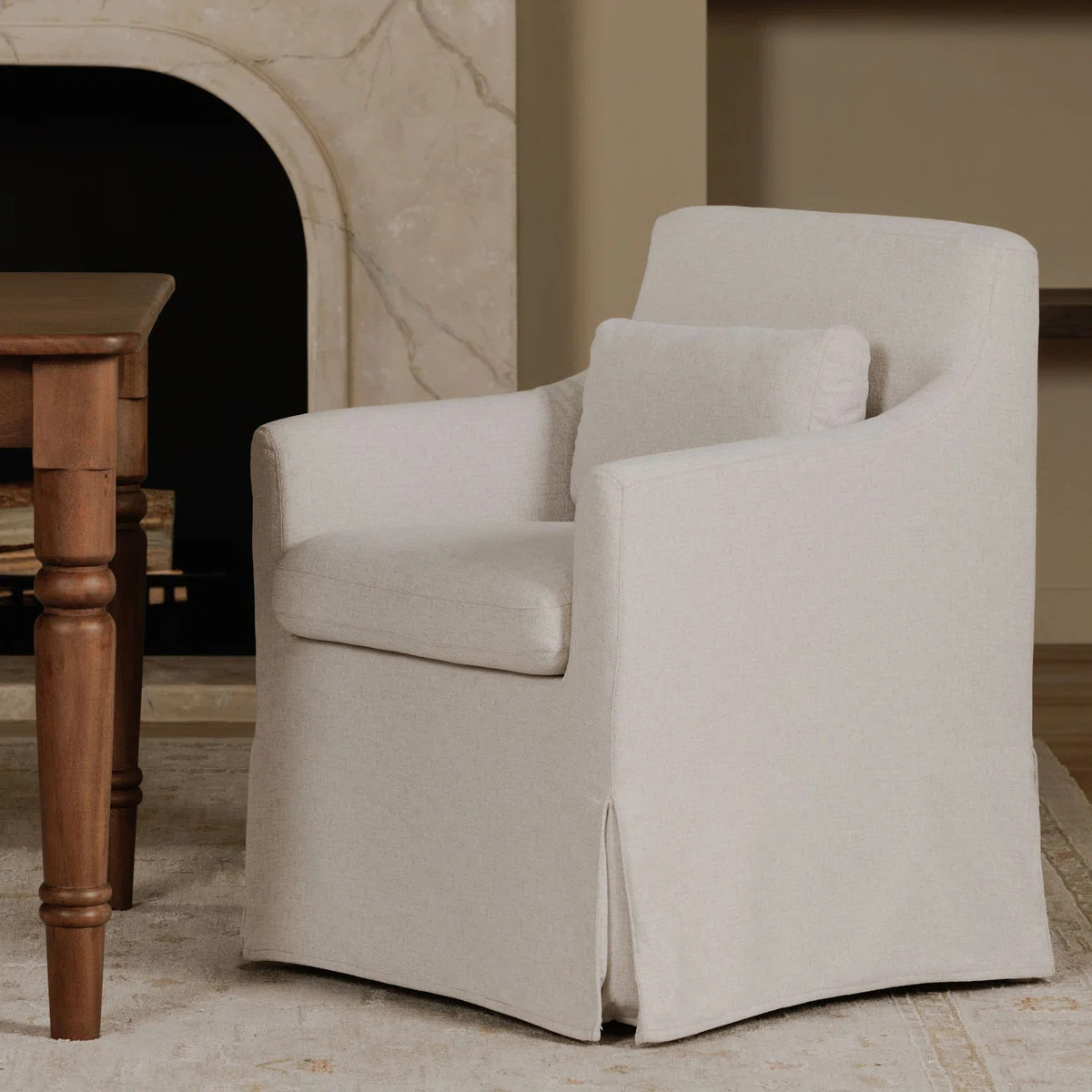 Glinda Slipcover Dining Chair Beige | Wayfair North America