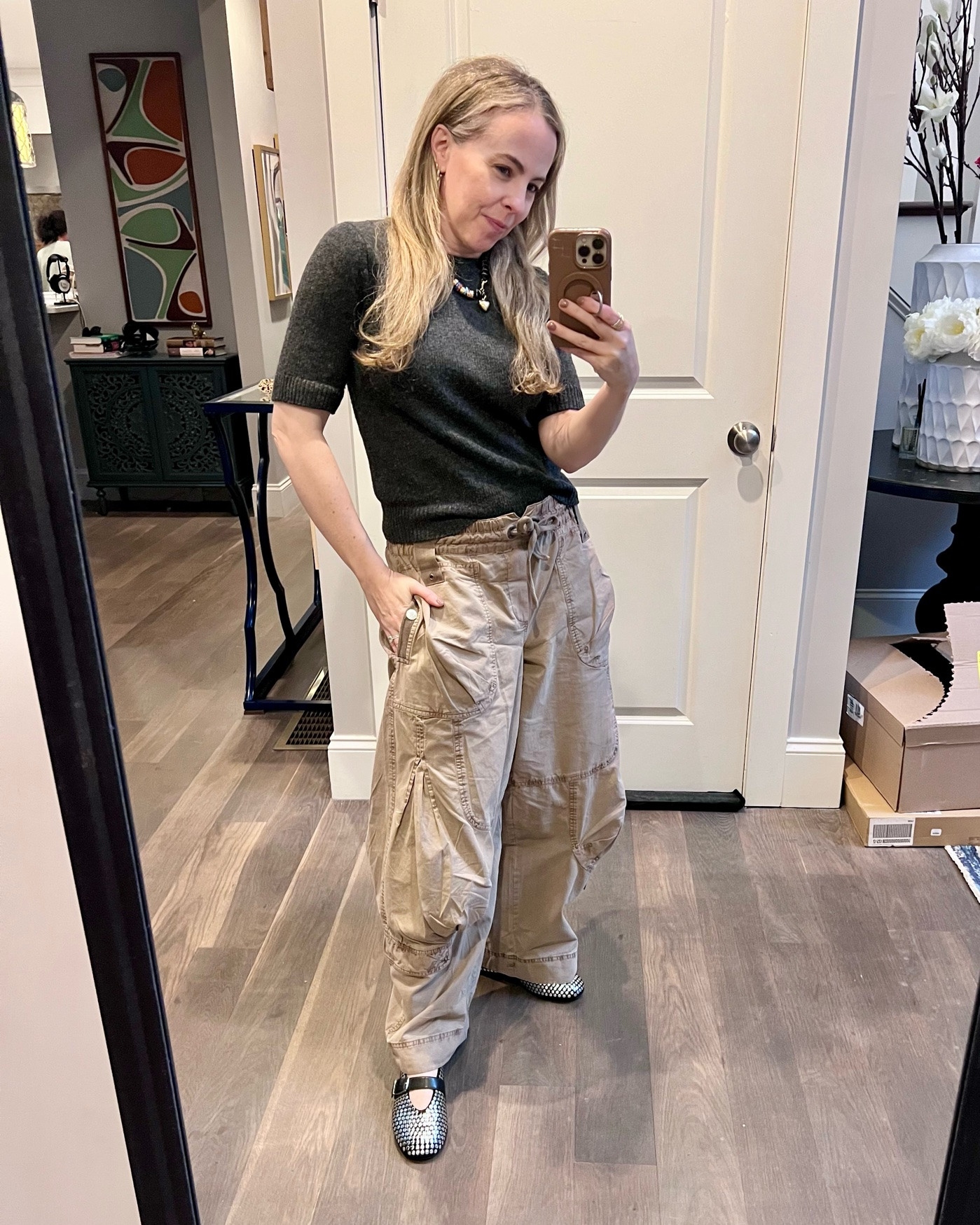 These cargo pants from Free People are so comfortable and I love this more cool toned neutral for something a little different than the typical khaki.

#LTKOver40