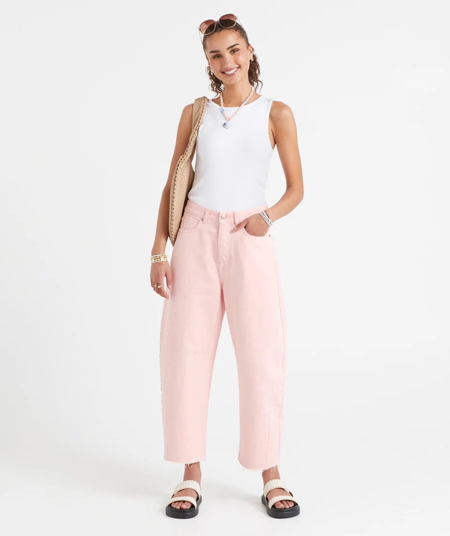 JESSE BARREL LEG MID RISE DENIM JEAN | Sportsgirl