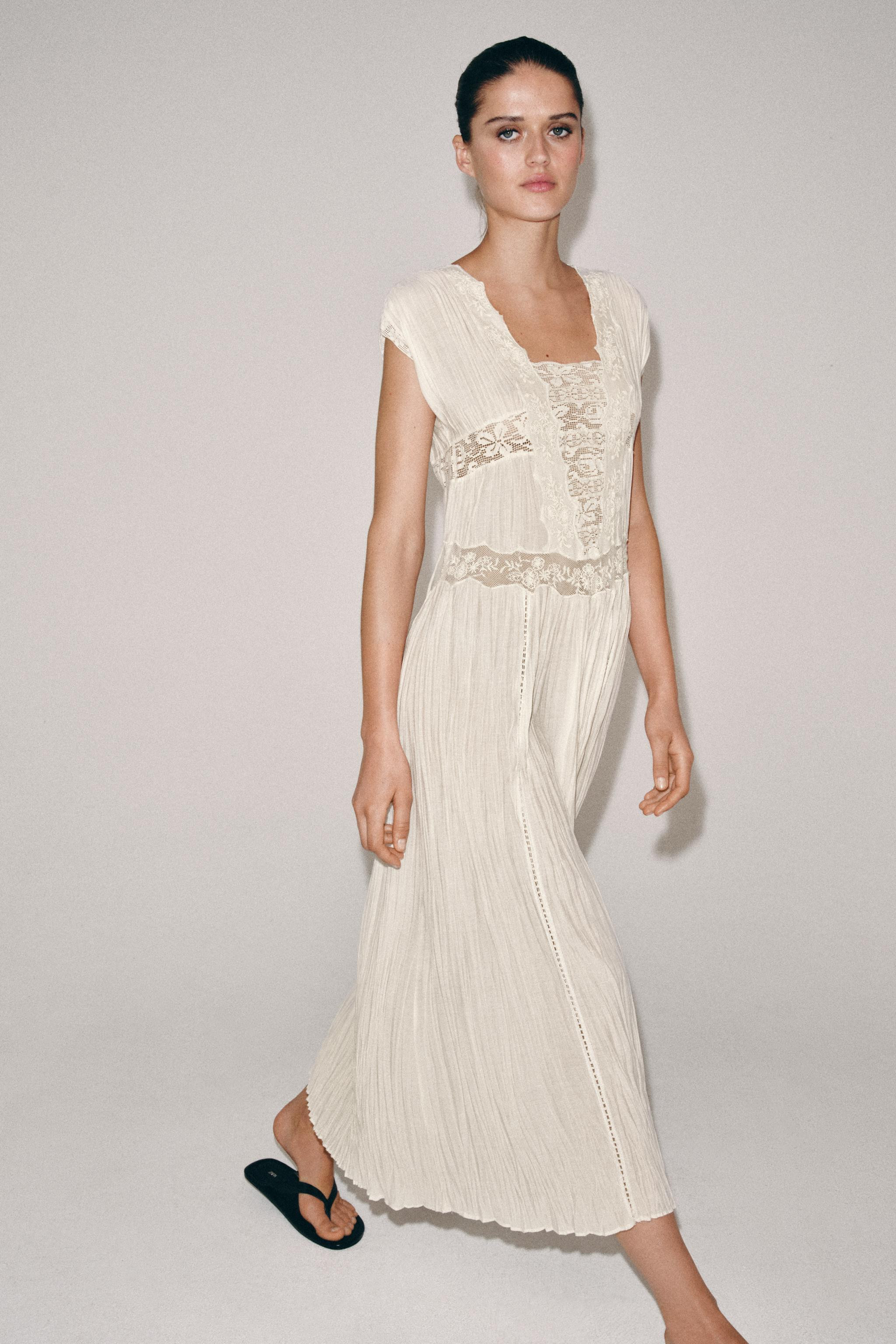 PLEATED LACE DRESS ZW COLLECTION | Zara US
