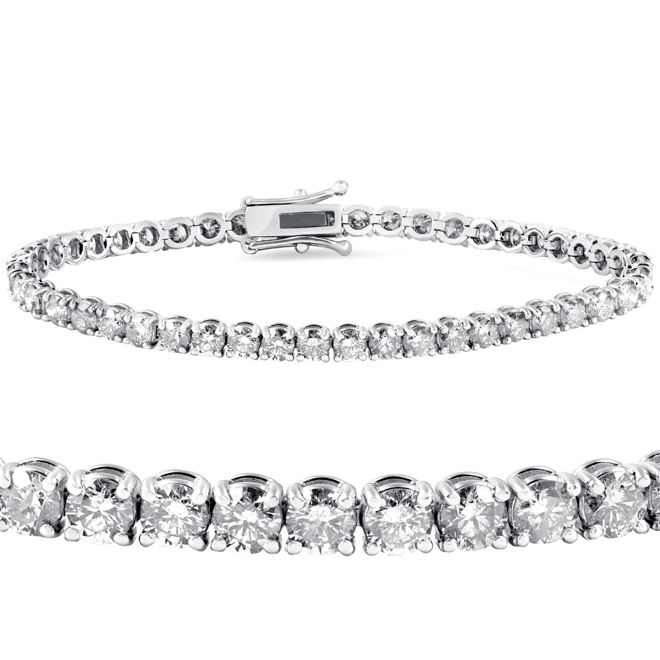8ct 18k White Gold Round Diamond Tennis Bracelet | Shop Simon