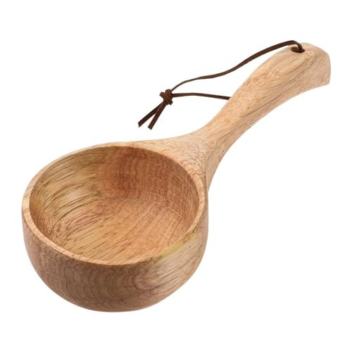 Wood Scoop Bath Salt Scoop Wooden Kitchen Scoops Rice Spoon Multipurpose Large Solid Wood Water Spoon Scoops for Canisters 8 Inch Round Serving Soup for Cooking Stirring | Amazon (US)