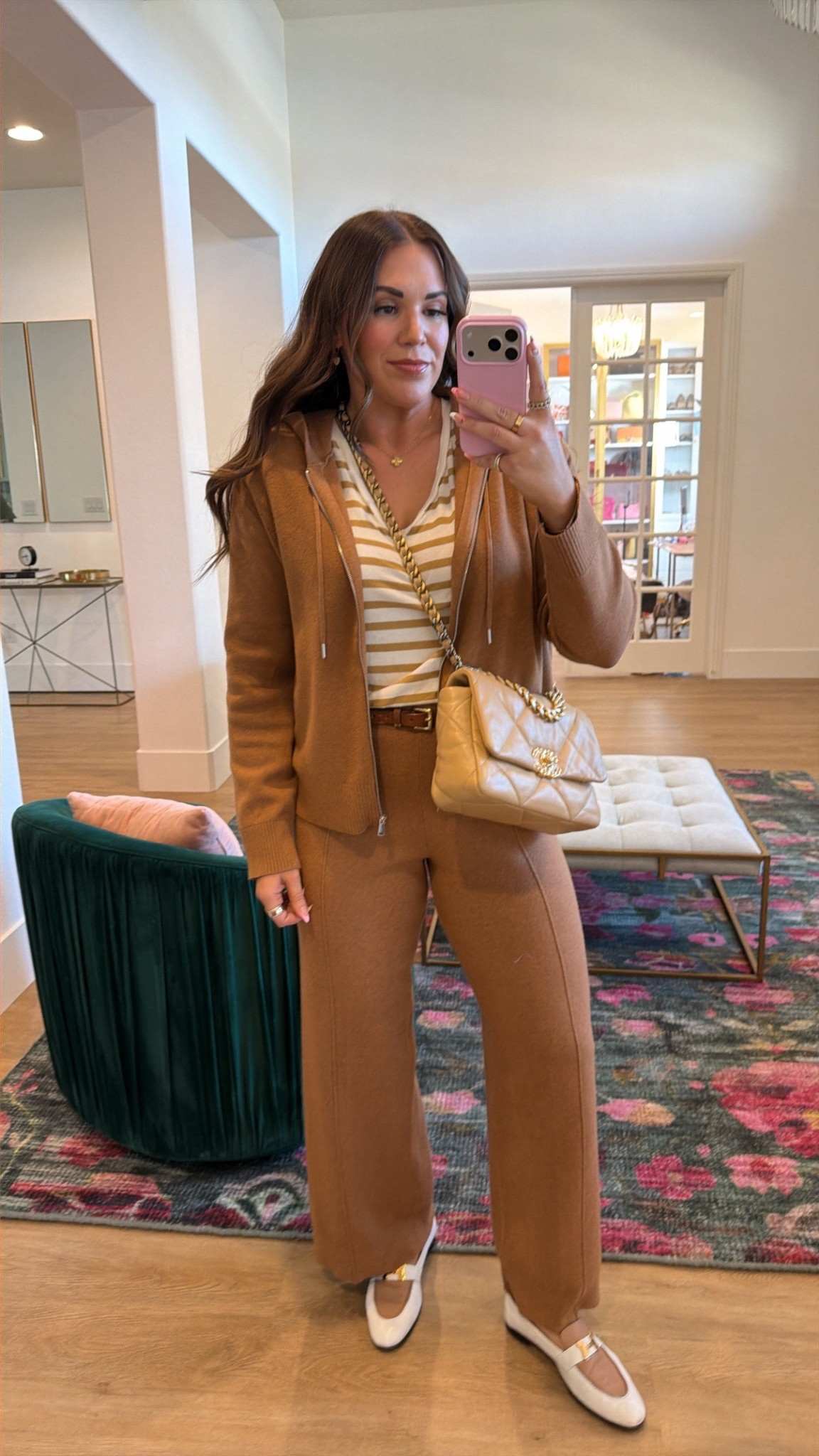 comfy curvy midsize set mom on the go! in the size large in camel sweater zip up and sweater pants! 

#LTKdayinmylife #LTKMidsize #LTKSeasonal