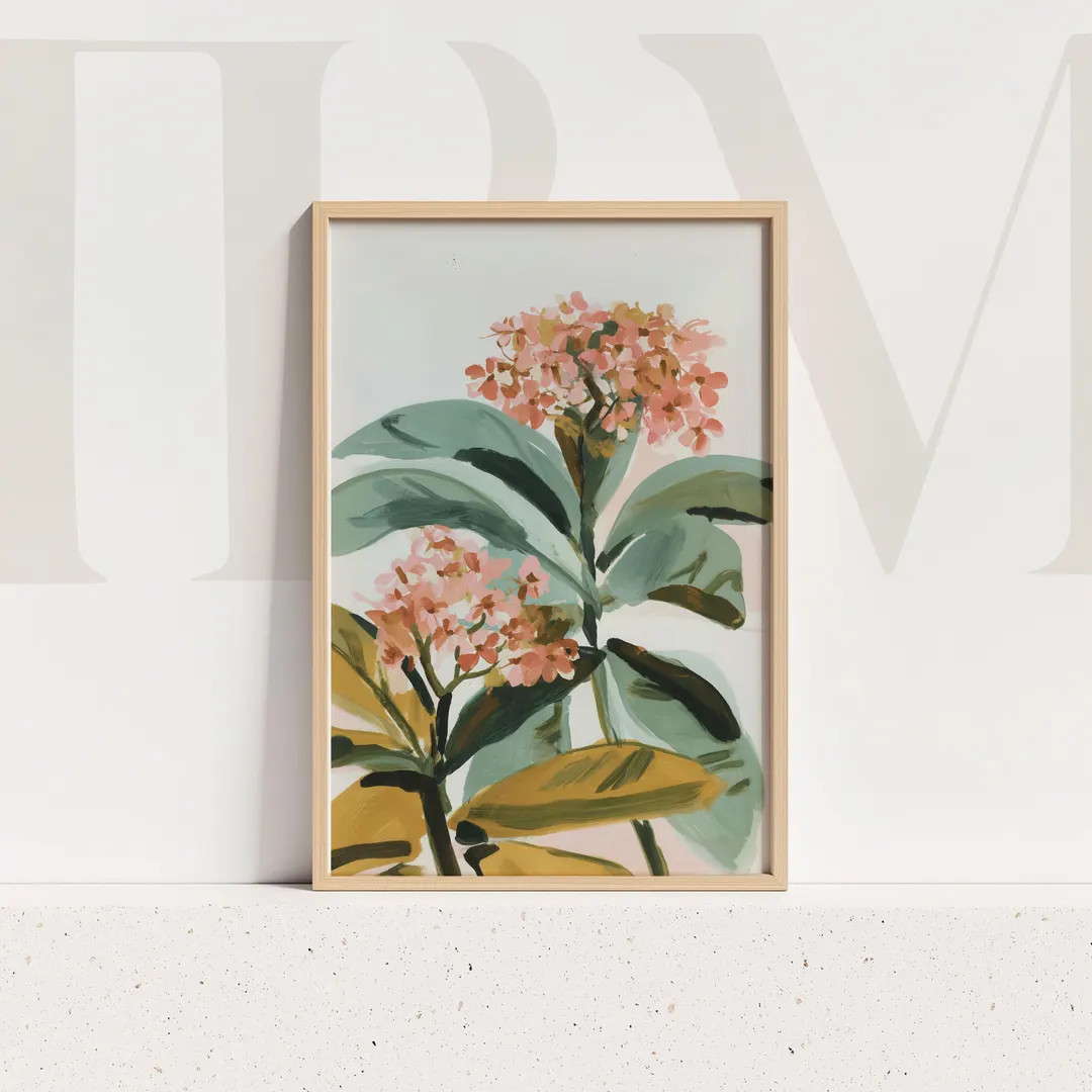 Modern Botanical Floral Wall Art Print Tropical Plant Poster Abstract Coastal Home Decor for Livi... | Etsy (US)