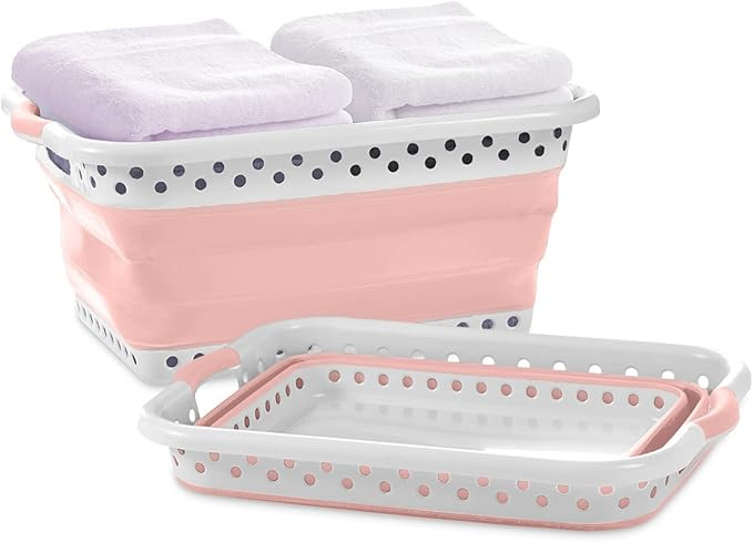 Pop & Load Collapse & Store 1 Large 25" Slim Collapsible Plastic Laundry Basket, Space Saving Por... | Amazon (US)