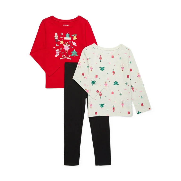 Garanimals Toddler Girl Christmas Holiday Outfit Set, 3-Piece, Sizes Sizes 12M-5T - Walmart.com | Walmart (US)