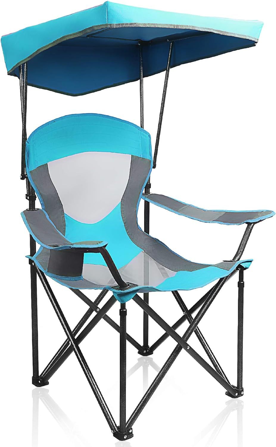 ALPHA CAMP Heavy Duty Canopy Lounge Chair Sunshade Hiking Travel Chair with Cup Holder Enamel Blu... | Amazon (US)