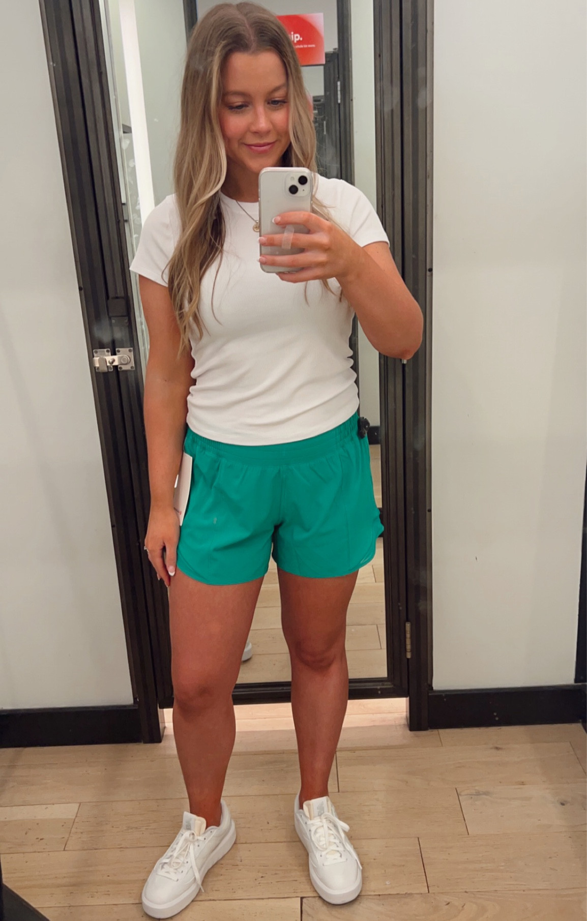 Lululemon 4” hr hotty hots in Kelly green. Size 8. 
Aritzia go to t-shirt- medium. 
New Balance CT302’s 🤍


#LTKfit 

#LTKFind #LTKunder100