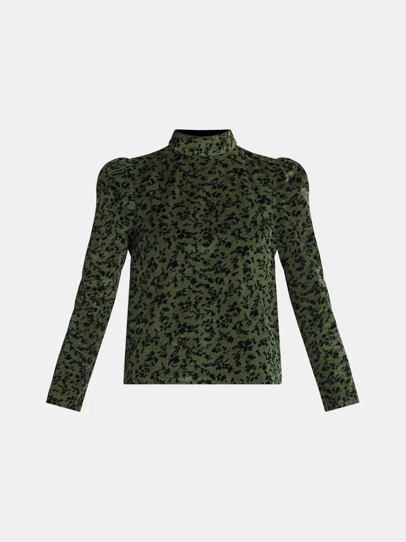 Time and Tru Women's Tie Back Corduroy Top with Long Sleeves, Sizes XS-XXXL | Walmart (US)