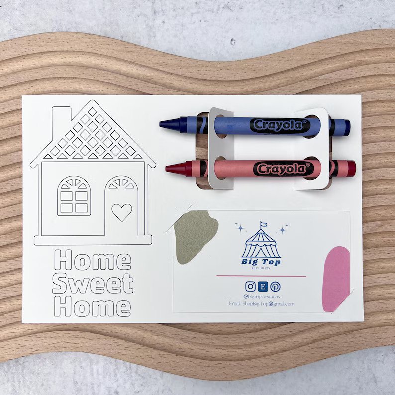 Realtor Coloring Card Home Sweet Activity Open House Kids Entertainment Client Family Friendly Ma... | Etsy (US)