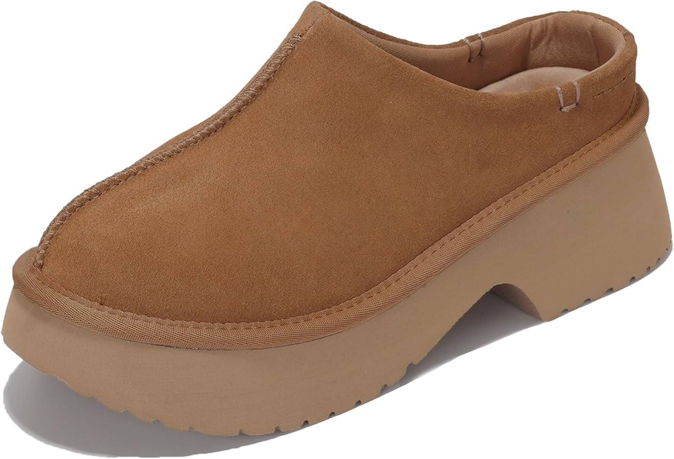 Project Cloud 100% Genuine Leather Platform Clogs for Women Footwear - Memory Foam and Non-Slip M... | Amazon (US)