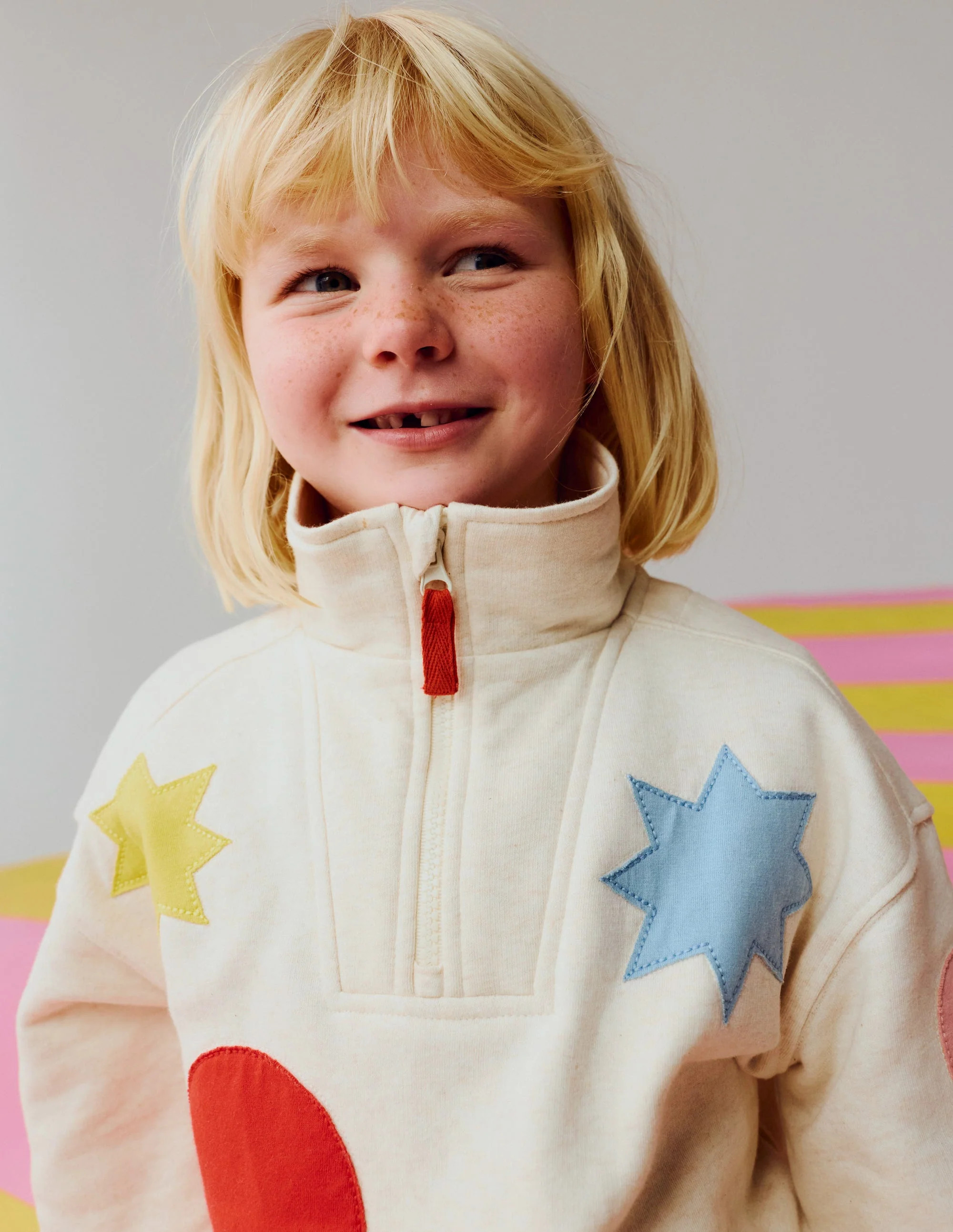 Half-zip Sweatshirt-Applique Shapes | Boden (US)