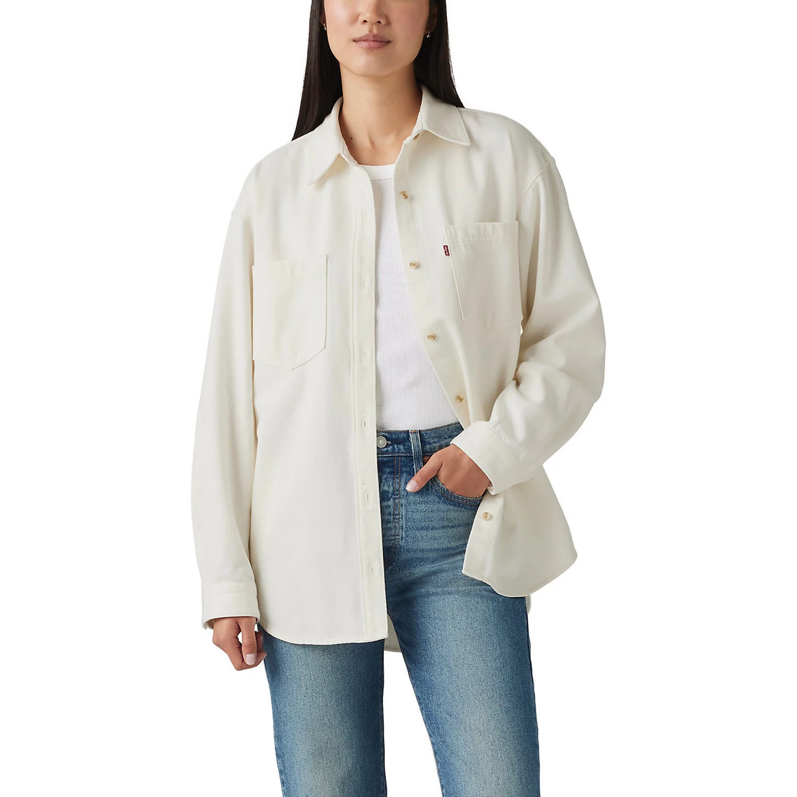Women's Levi's® Iris Button-Down Denim Overshirt, Size: Medium, White | Kohl's