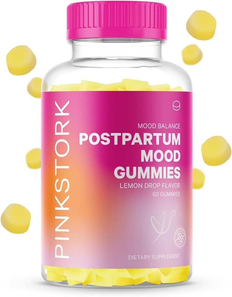 Pink Stork Postpartum Mood Support Vitamin D Gummies - Natural Hormone Balance for Women with Pos... | Amazon (US)