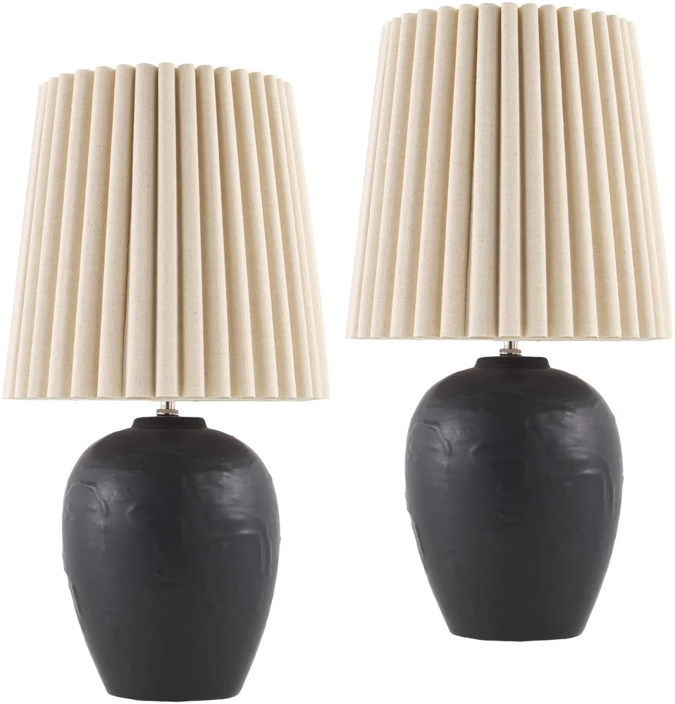 Livabliss Mako Traditional Accent Table Lamp, 19-inch, Black with Wheat Shade (Set of 2) | Walmart (US)