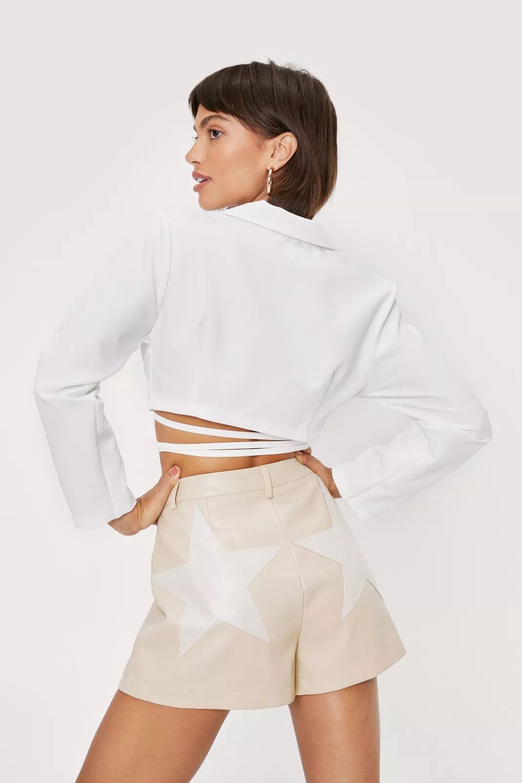 Faux Leather Star Design Shorts | Nasty Gal (US)