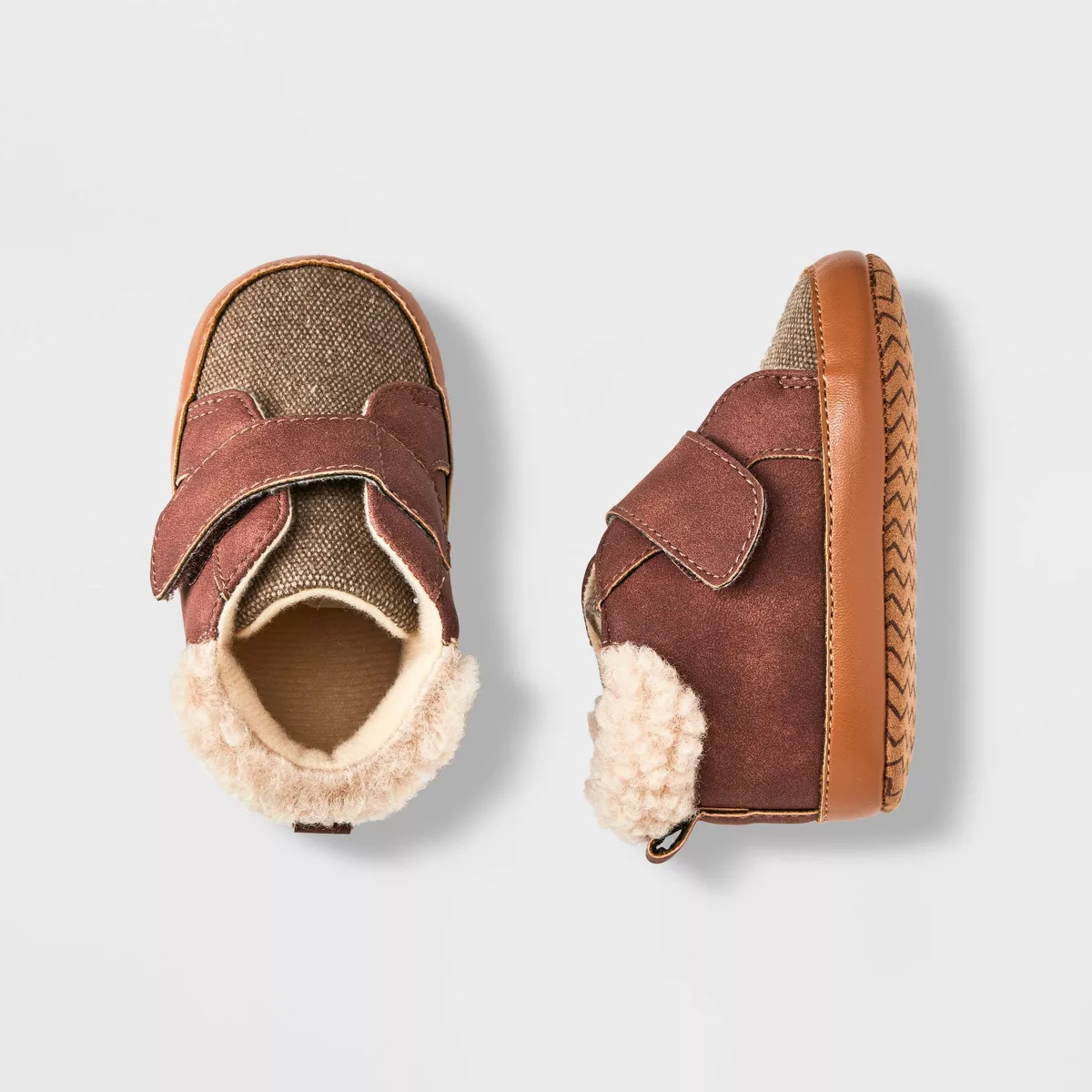 Baby Faux Shearling Booties - Cat & Jack™ Brown | Target