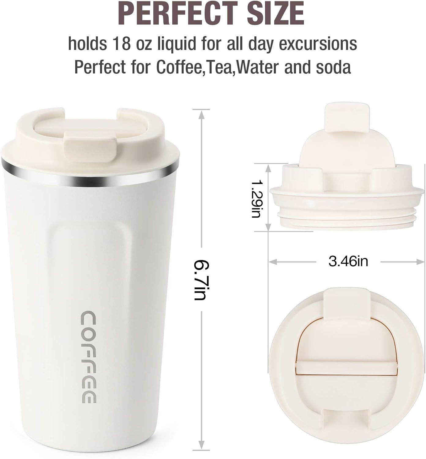 Smilatte 17oz (510ml) Vacuum Insulated Coffee Travel Mug, Leak Proof Double Wall Stainless Steel ... | Amazon (CA)