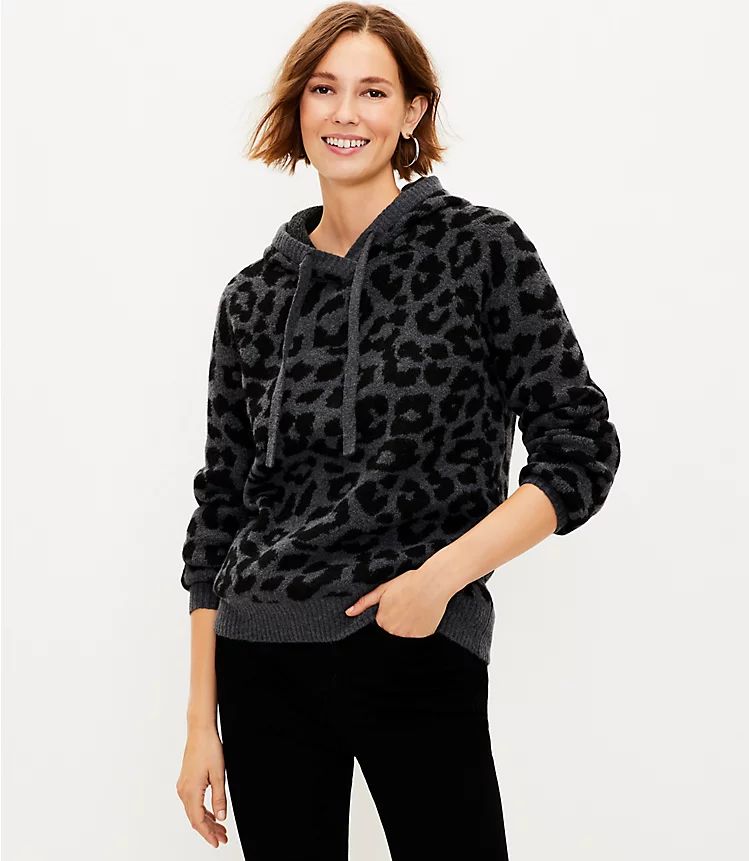 Leopard Print Hoodie Sweater | LOFT | LOFT