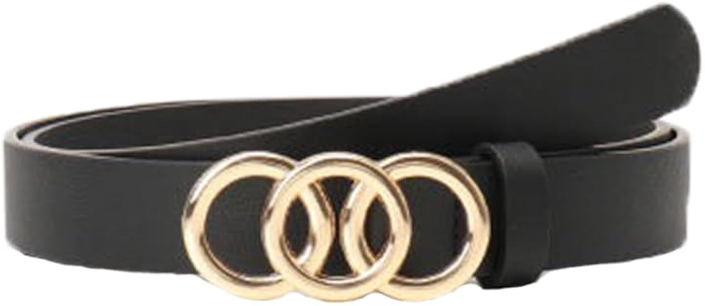 COTIM COYIN Women's Skinny Leather Belts with Metal Buckle for Jeans Dresses Pants | Amazon (US)