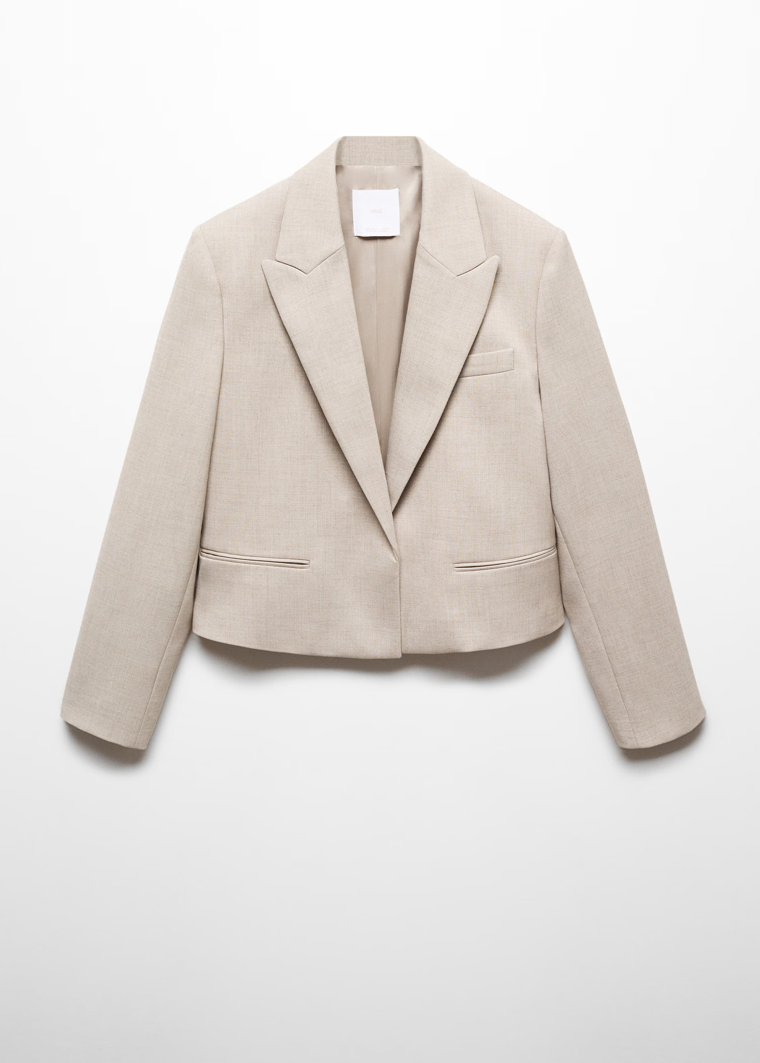 Cropped blazer with button - Woman | MANGO USA | MANGO (US)