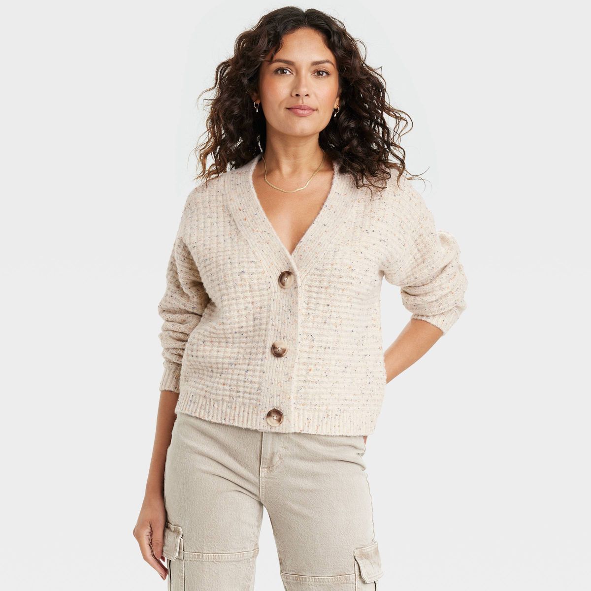 Women's Cashmere-Like Cardigan - Universal Thread™ Cream S | Target