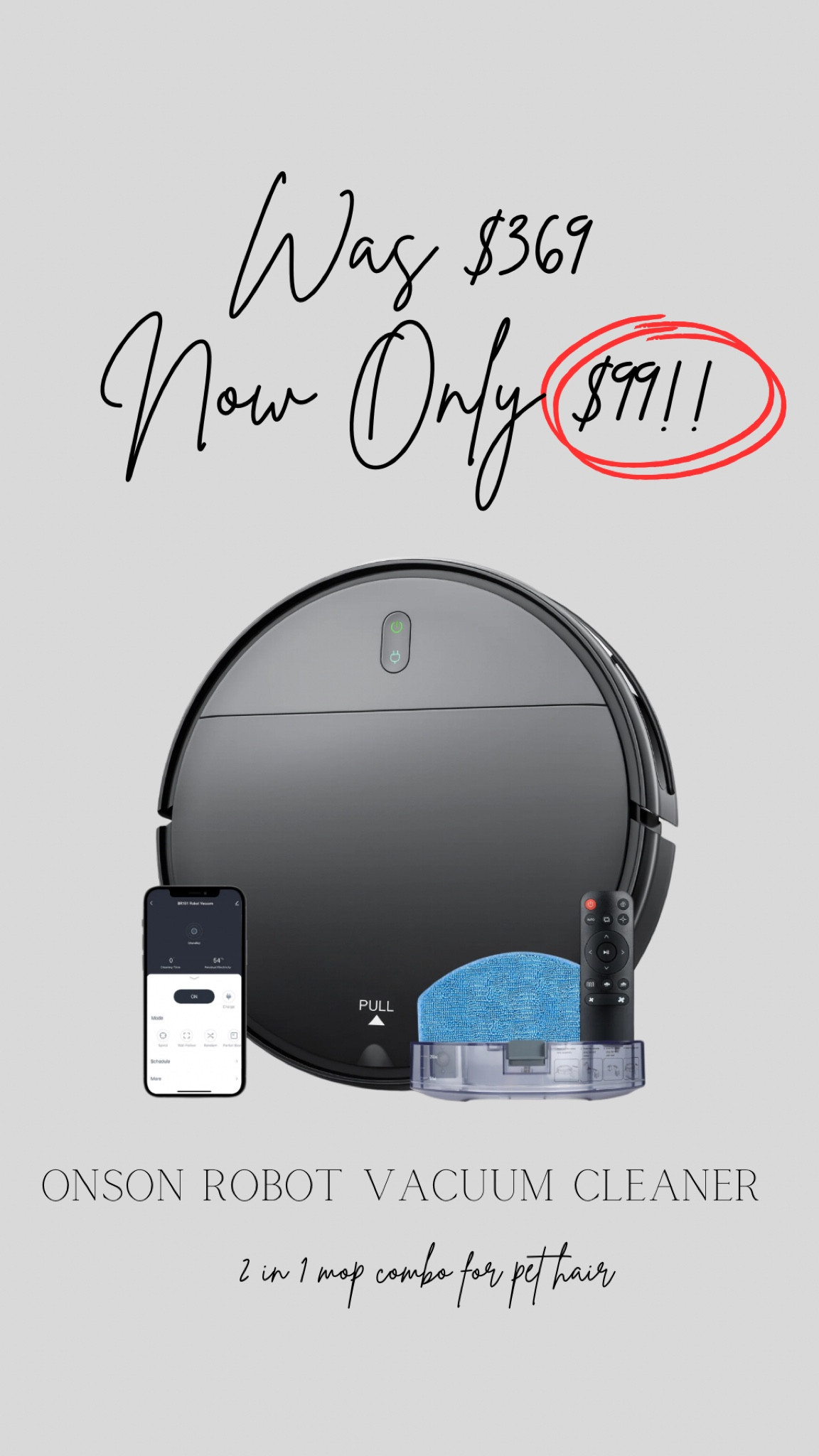 Robot vacuum cleaner 2 in 1 mop! Great for pet hair and hard wood floors. On sale for only $99!!!

Walmart vacuum cleaner, robot vacuum cleaner, robot mop cleaner, Walmart robot vacuum cleaner , Black Friday sale Walmart 

#LTKCyberWeek #LTKGiftGuide #LTKFindsUnder100