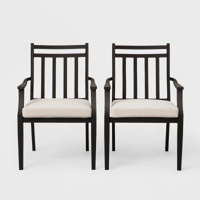 Fairmont 2pk Stationary Patio Dining Chair - Linen - Threshold™ | Target