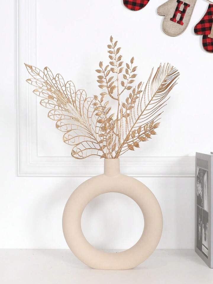 3pcs Artificial Leaf, Gold Plastic Small Faux Leaf For Home Decor, Valentine Day, Gift | SHEIN