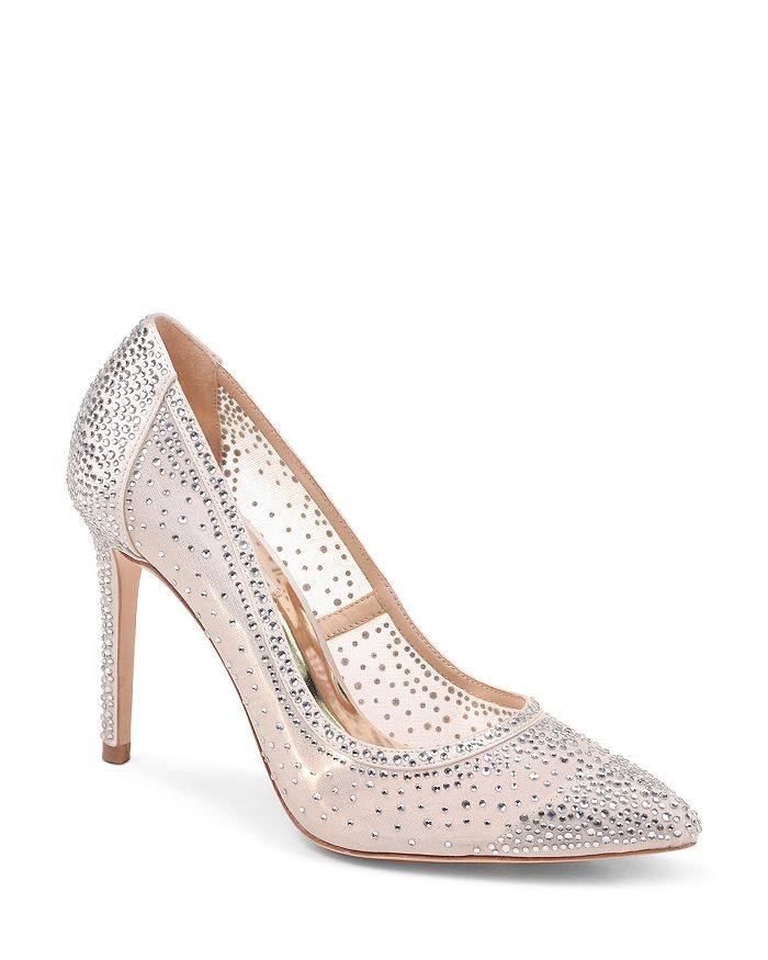 Women's Weslee Embellished Satin & Mesh Pointed Toe Pumps | Bloomingdale's (US)