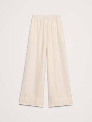 Wide-Leg Pull-On Linen Ankle Pant | Banana Republic (US)