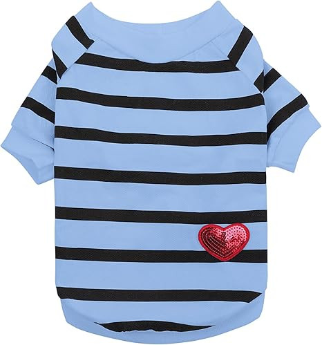 Queenmore Dog Cotton Shirt, Striped Dog T-Shirt, Long Sleeve Puppy Clothes for Small Medium Dogs ... | Amazon (US)