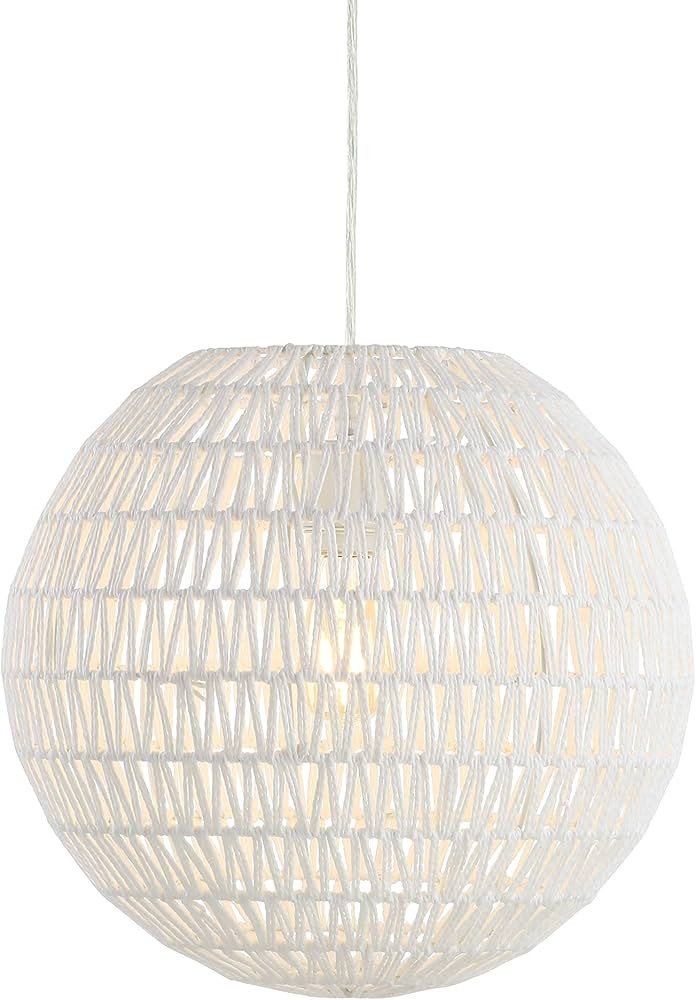 JONATHAN Y JYL6503A Luna 15.7" Woven Rattan Orb LED Pendant Minimalist Modern Contemporary Transi... | Amazon (US)