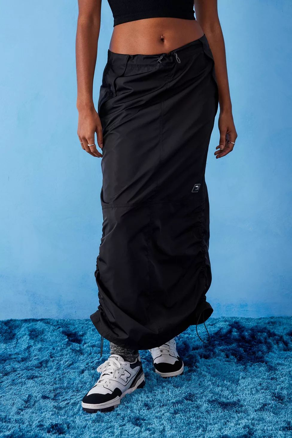 iets frans... Black Baggy Tech Maxi Skirt | Urban Outfitters (US and RoW)
