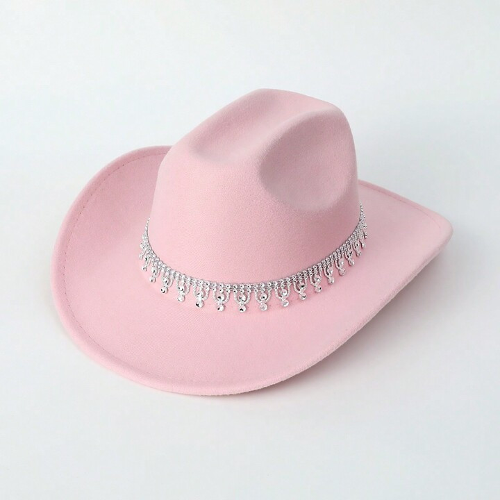 1pc Ladies' Solid Color Western Cowboy Hat For Travel, Casual Outing, Suitable For Daily Use Part... | SHEIN