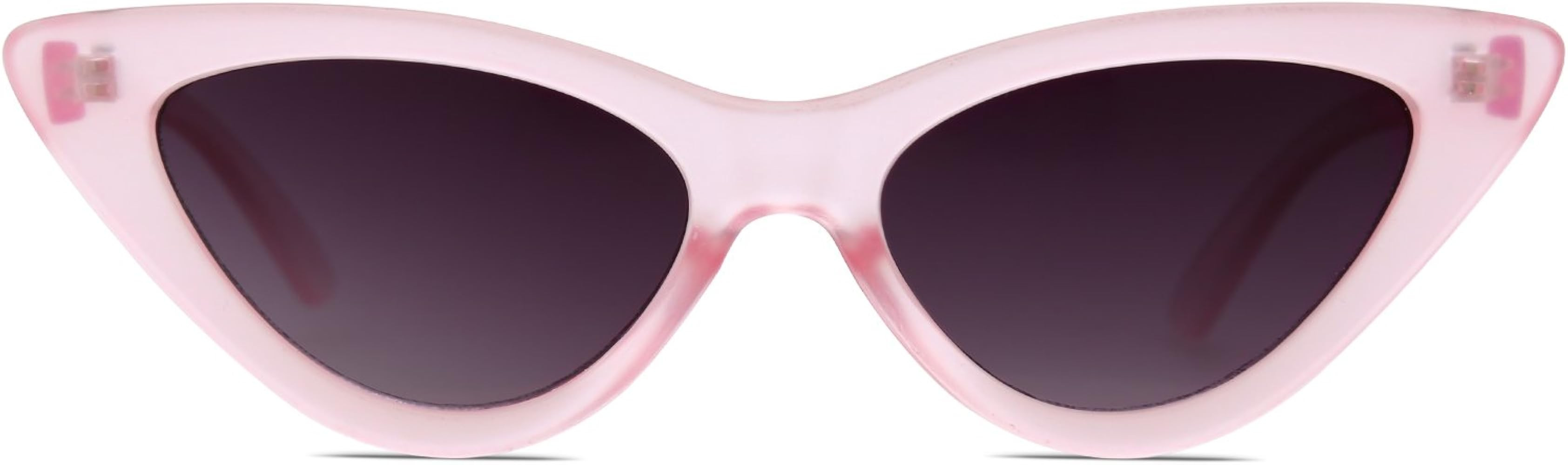 SOJOS Retro Vintage Narrow Cat Eye Sunglasses for Women Clout Goggles Plastic Frame SJ2044 | Amazon (US)