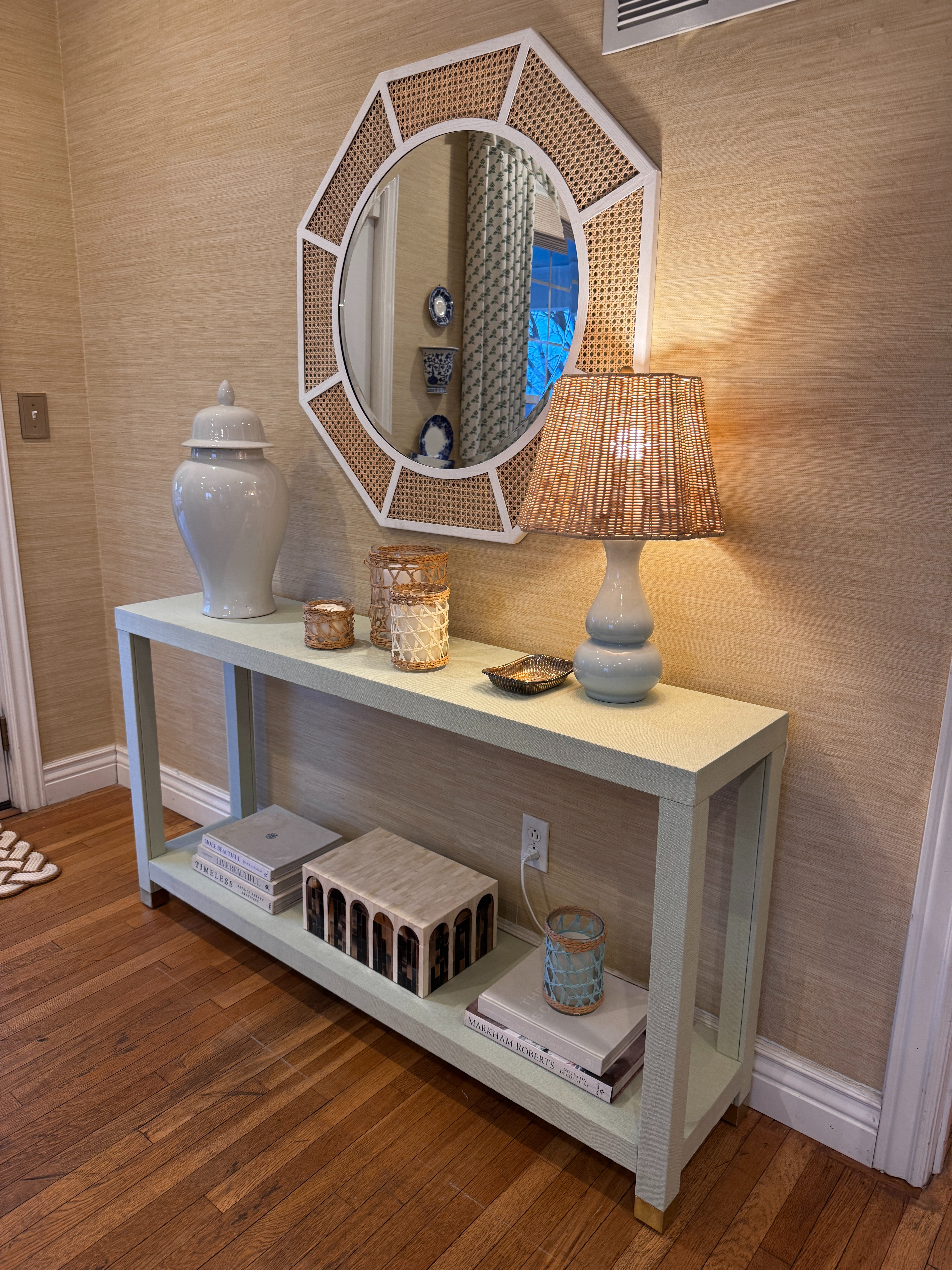 New little entry set up! Found this table at TJ MAXX looks just like S. S. one of my favorites!  

 #LTKHome