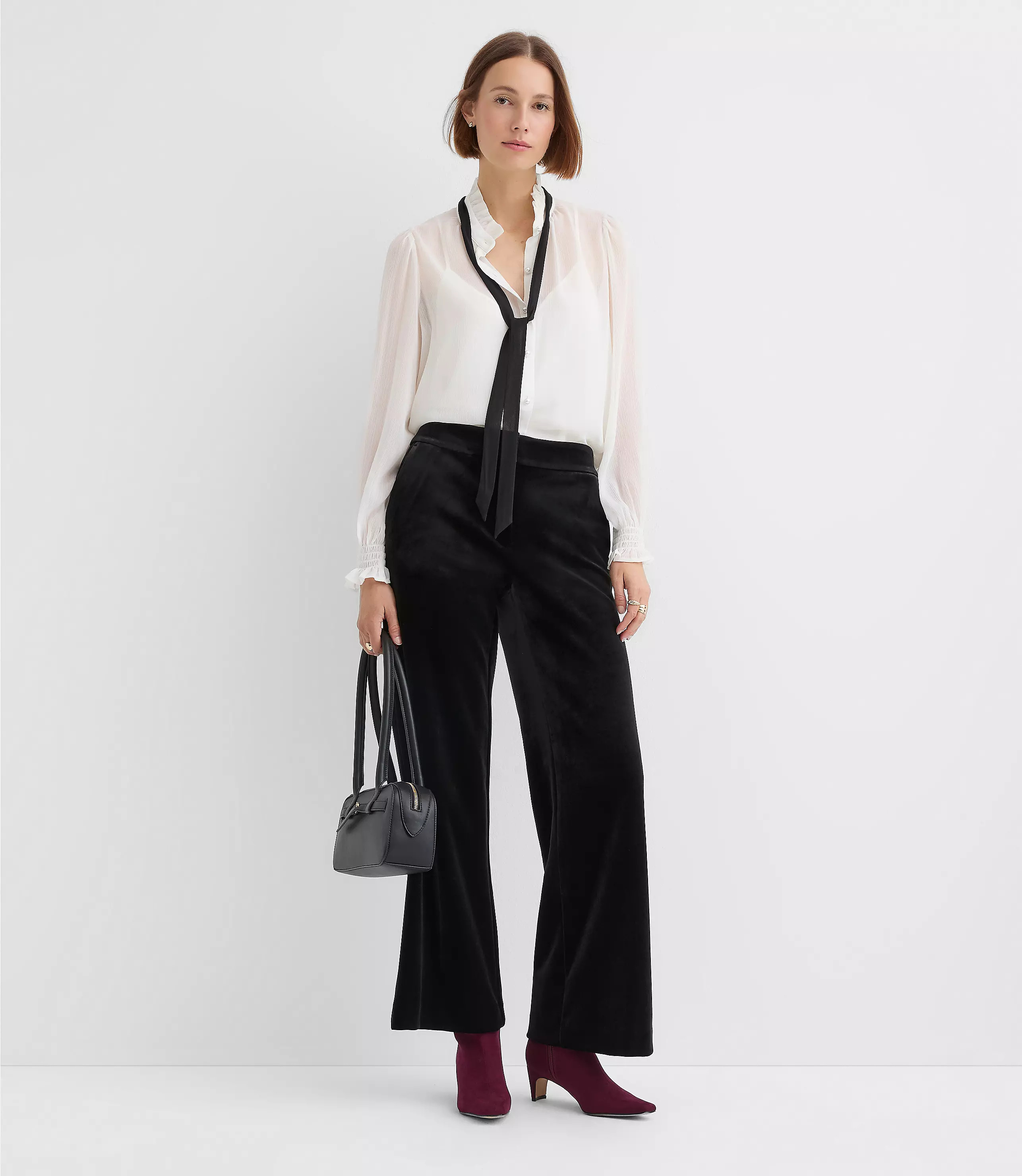Clean Wide Leg Pants in Velvet | LOFT
