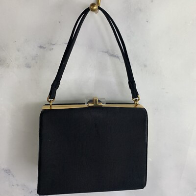 Vintage 1950’s Koret Canves Gold Handbag Koretolope Purse Black Bag Tiny Clutch | eBay US