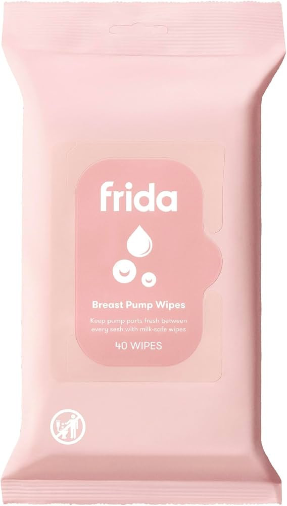Frida Mom Breast Pump Wipes, Multi-Surface Cleaner, Travel Essentials, 40ct | Amazon (US)