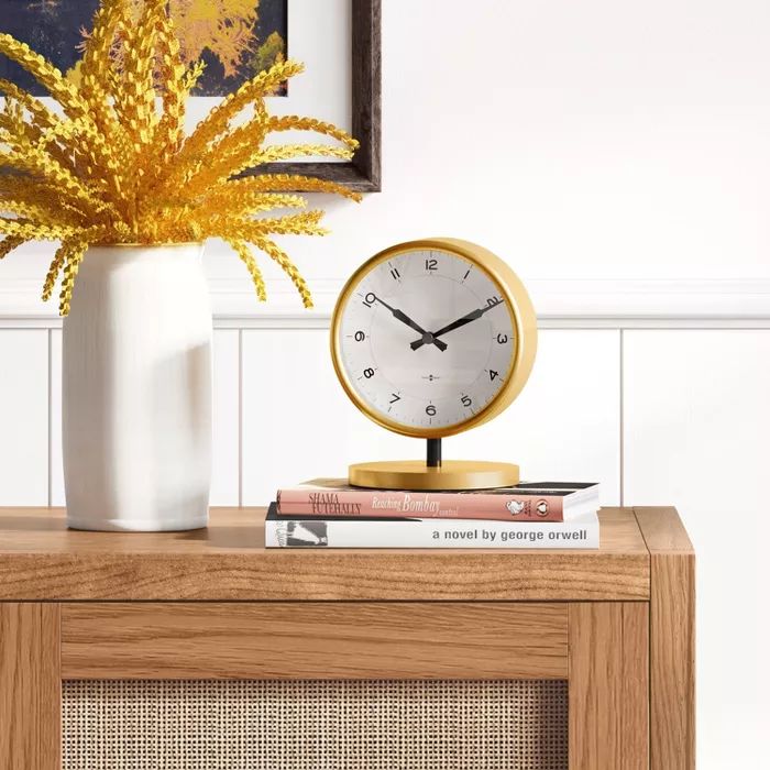 5&#34; Mantel Table Clock Stand Brass - Threshold&#8482; | Target