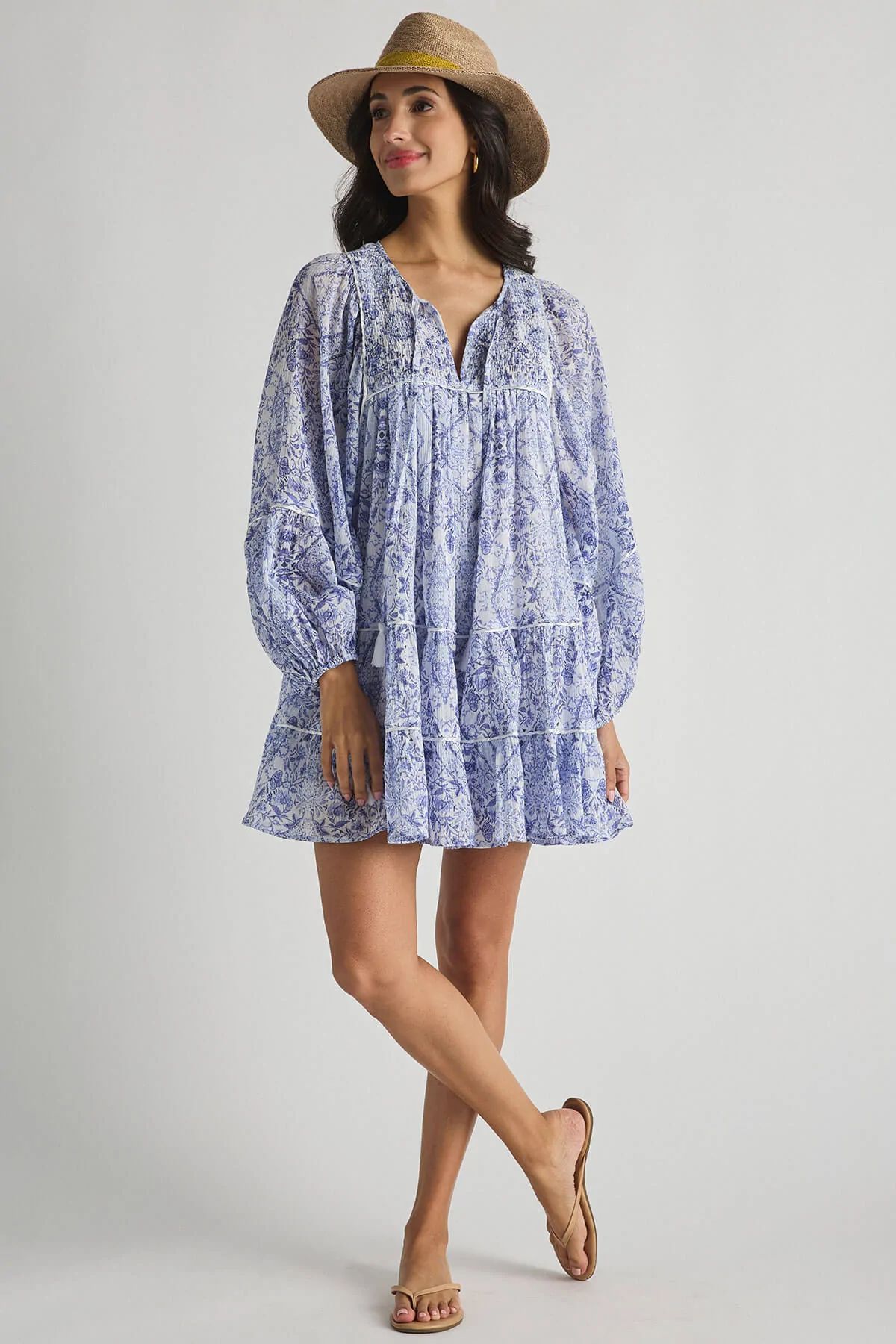 Olivaceous Tiered Gauze Tunic Dress | Social Threads