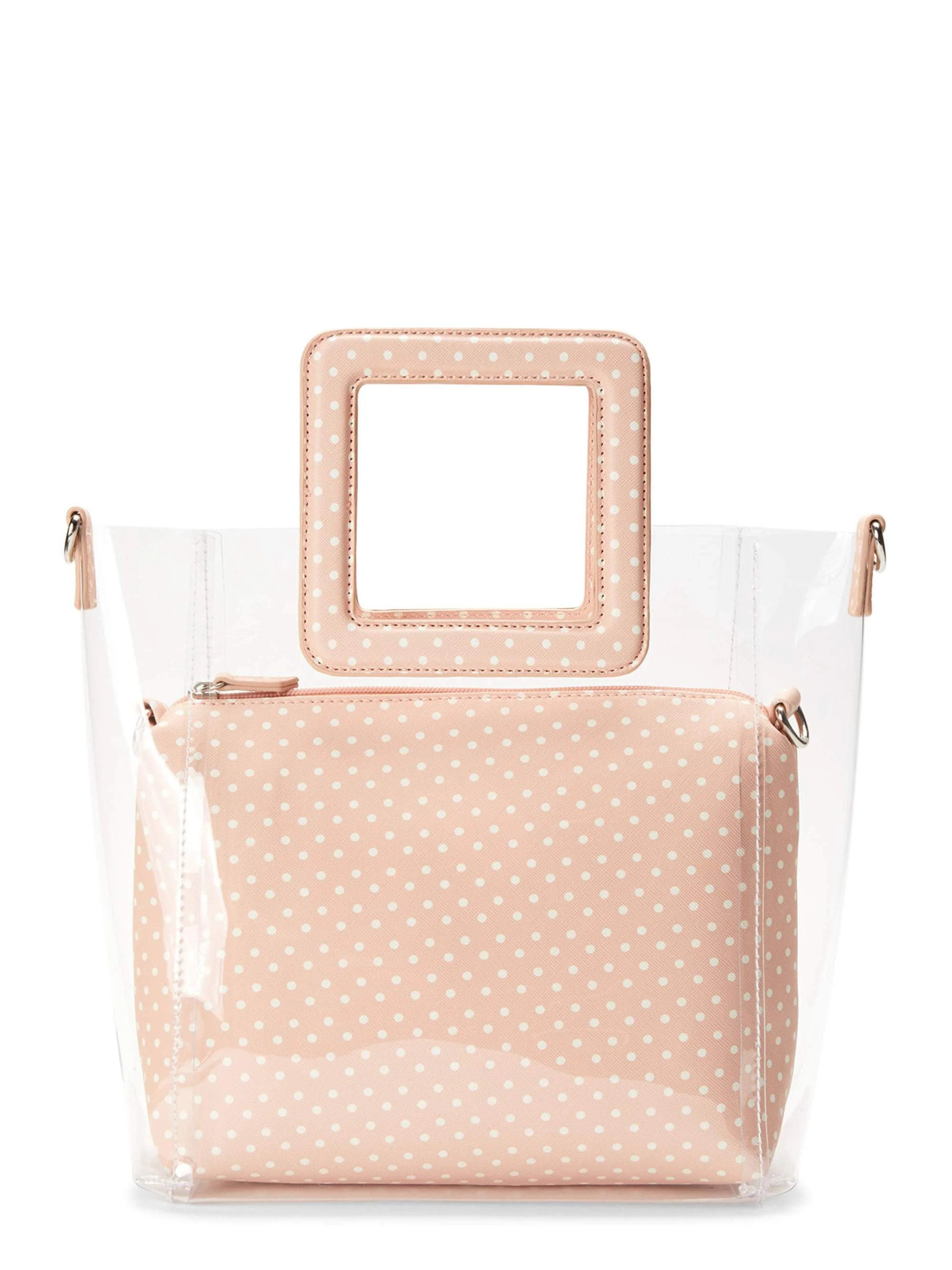 Time and Tru Rory 3-in-1 Clear Tote Handbag with Pouch | Walmart (US)