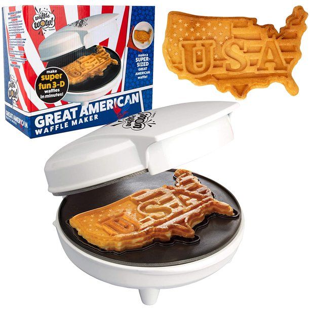 The Great American USA Waffle Maker- Make Giant 7.5" Patriotic July 4th Waffles and Pancakes- Ele... | Walmart (US)