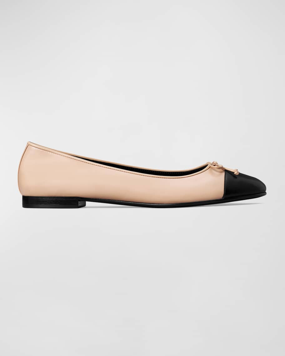 Tory Burch Bicolor Cap-Toe Ballerina Flats | Neiman Marcus