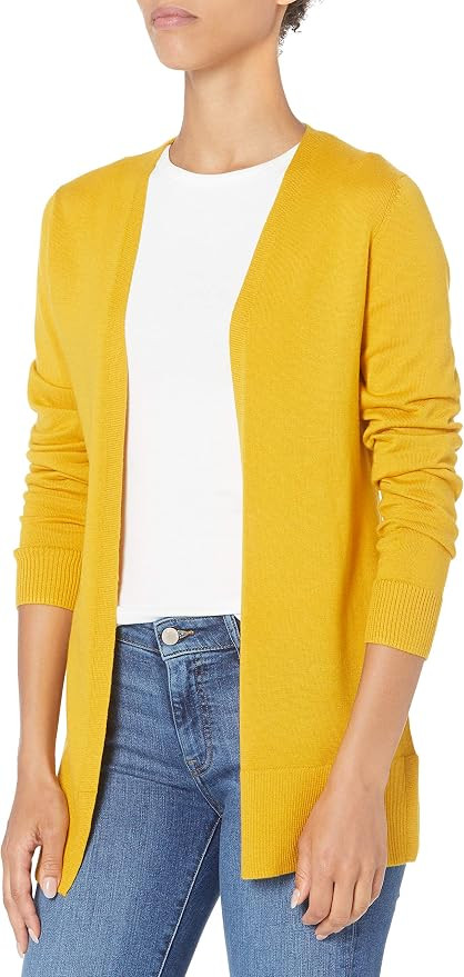Amazon Essentials Women's Lightweight Long-Sleeve Open-Front Long Cardigan Sweater, Regular Fit | Amazon (US)